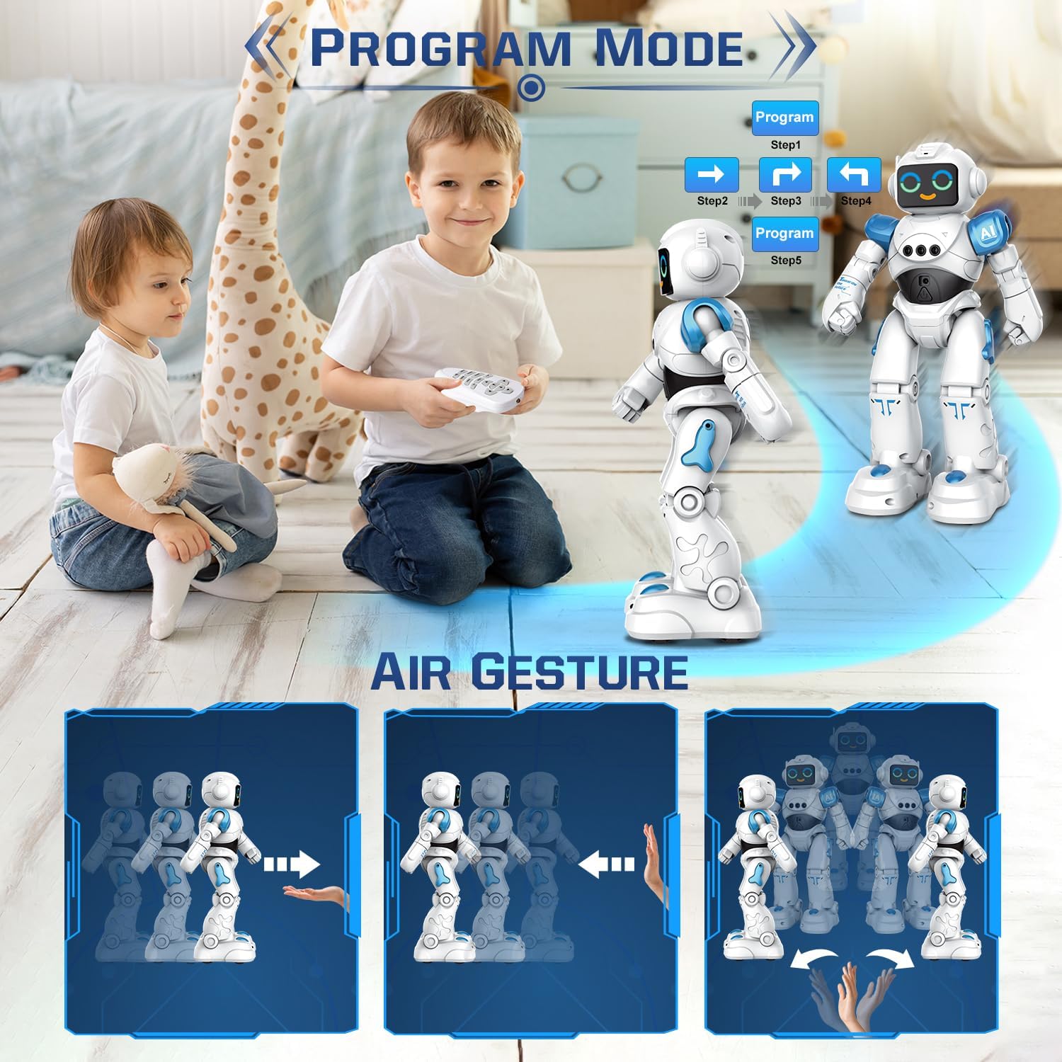 VATOS Robot Toys for Kids - Smart Talking Voice Remote Control Robot